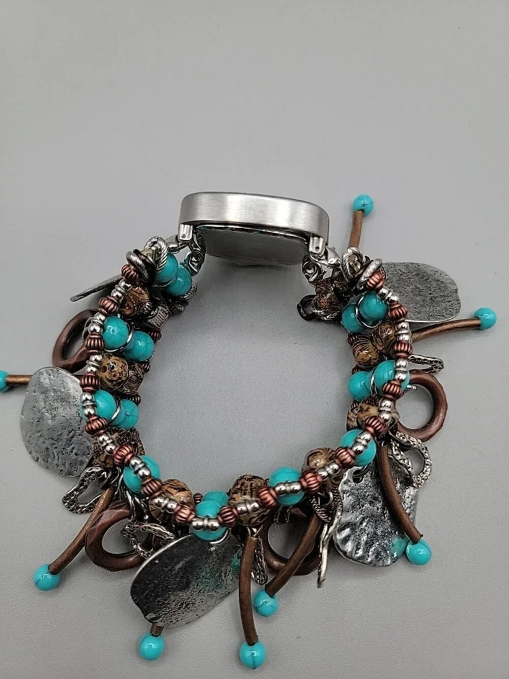 Treska Ladies Boho Dangling Charm Bracelet Watch 35mm Dial 7.5” Southwestern